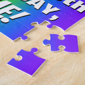 78e verjaardag: kleurrijk, vun regenboogpatroon # legpuzzel (Zijkant)