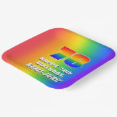 78e verjaardag: kleurrijk, vun regenboogpatroon #  papieren bordje (Gebogen)