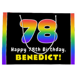 78e verjaardag: kleurrijke regenboog # 78, aangepa groot cadeauzakje