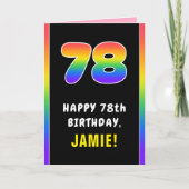 78e verjaardag: kleurrijke regenboog # 78, aangepa kaart (Voorkant)