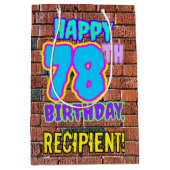 78e verjaardag: Leuk, Urban Graffiti geïnspireerd Medium Cadeauzakje (Voorkant)