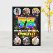 78e verjaardag: Leuke regenboog #, Aangepaste naam Kaart (Gele Bloem)