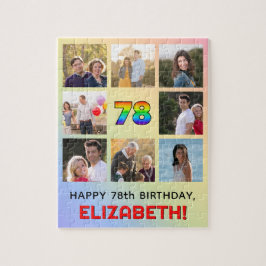 78e verjaardag: Leuke regenboog #, Aangepaste naam Legpuzzel