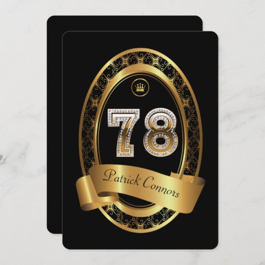 78e verjaardag, man verjaardagsfeestvrouw, elegant kaart (Voorkant / Achterkant)