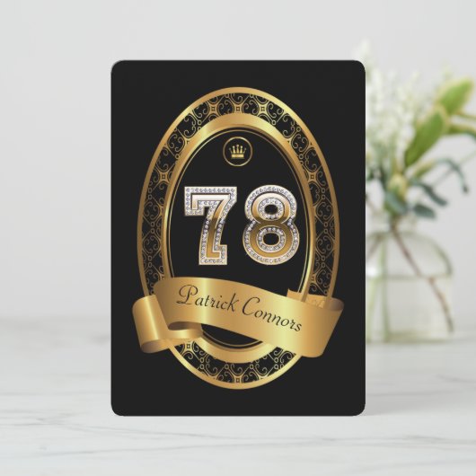 78e verjaardag, man verjaardagsfeestvrouw, elegant kaart (Staand voorkant)
