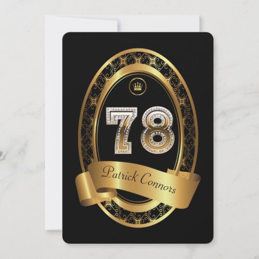 78e verjaardag, man verjaardagsfeestvrouw, elegant kaart (Voorkant)