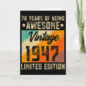 78e verjaardag Mannen 78 jaar oude vrouwen 1947 Li Kaart (Voorkant)