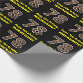 78e verjaardag: Naam & Faux Wood Grain Patroon "78 Cadeaupapier (Hoek)