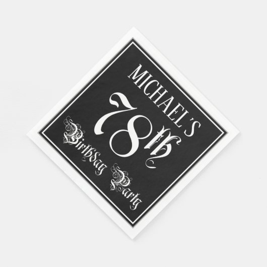 78e verjaardag Partij — Fancy Manuscript + de Naam Servet (Hoek)