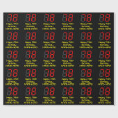 78e verjaardag: Red Digital Clock Style "78" + naa Cadeaupapier (Vlak)