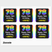 78e verjaardag: Regenboogspectrum # 78, Aangepaste Vierkante Sticker (Vel)