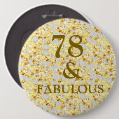 78e verjaardag ronde button 6,0 cm (Voorkant /achterkant)