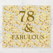 78e verjaardag sparkling wijnetiket (Enkel label)