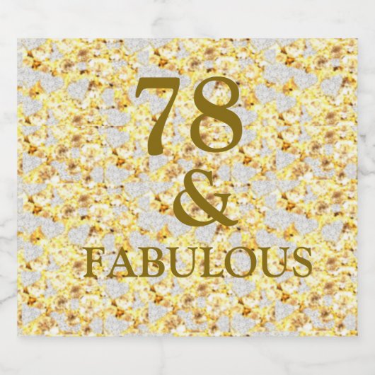 78e verjaardag sparkling wijnetiket (Enkel label)