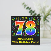 78e verjaardag van de geboorte: Fun Music Symbols, Kaart (Staand voorkant)