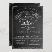 78e verjaardag van het Chalkboard - Uitnodiging to (Voorkant / Achterkant)