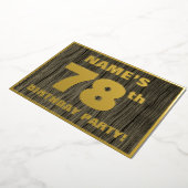 78e verjaardag: Vet, Faux-Hout-patroon Folie Uitnodiging (Gedraaid)