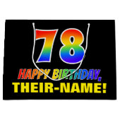 78e verjaardag: Vet, Vun, eenvoudig, regenboog 78 Groot Cadeauzakje (Voorkant)