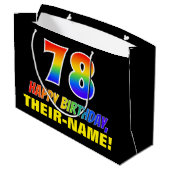 78e verjaardag: Vet, Vun, eenvoudig, regenboog 78 Groot Cadeauzakje (Achterkant Gekanteld)