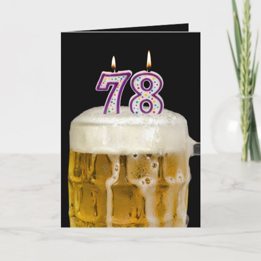 78e verjaardag zwarte bier kaart (Voorkant)