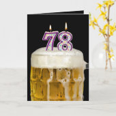 78e verjaardag zwarte bier kaart (Gele Bloem)