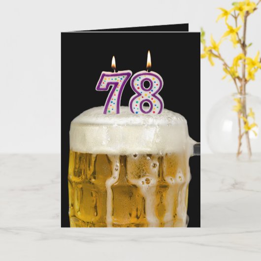 78e verjaardag zwarte bier kaart (Gele Bloem)