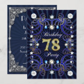 78e verjaardagsfeest met massa's juwelen kaart (Voorkant / Achterkant)