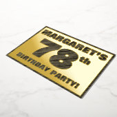 78e Verjaardagsfeest — Opvallende nep houtneringte Folie Uitnodiging (Gedraaid)