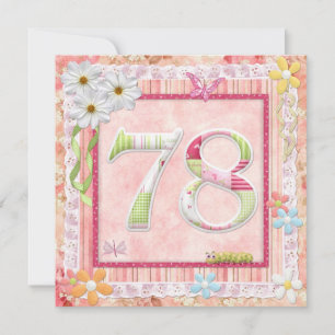78e verjaardagsfeestje scrapbooking stijl kaart