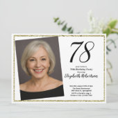 78ste aangepaste foto wit en goud kaart (Staand voorkant)