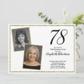 78ste aangepaste foto wit en goud kaart (Staand voorkant)