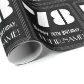 78ste verjaardag: Art Deco Geïnspireerde look "78" Cadeaupapier (Rol Hoek)