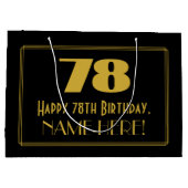 78ste verjaardag — Art Deco Geïnspireerde look "78 Groot Cadeauzakje (Achterkant)