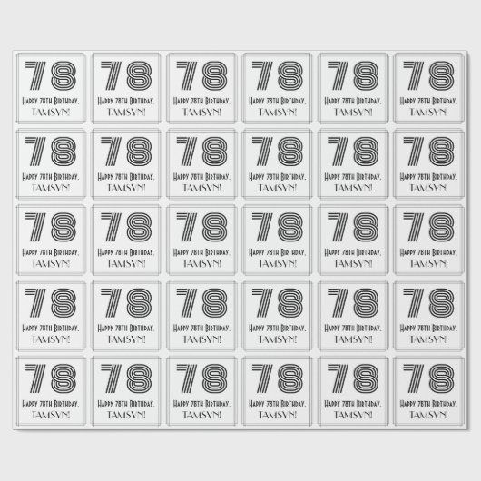 78ste verjaardag: Art Deco Geïnspireerde stijl "78 Cadeaupapier (Vlak)