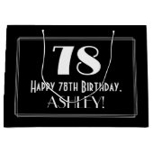 78ste verjaardag: Art Deco Geïnspireerde stijl "78 Groot Cadeauzakje (Voorkant)