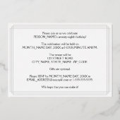 78ste verjaardag: Art Deco Kijk "78", met naam Folie Uitnodiging (Achterkant)