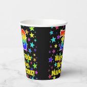 78ste verjaardag: Fun Stars Pattern en Rainbow 78 Papieren Bekers (Links)
