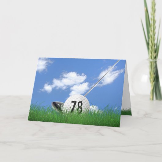 78ste verjaardag golf op gras kaart (Voorkant)