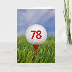 78ste verjaardag Golfbal op rood T-shirt Kaart