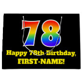 78ste verjaardag ~ Leuk, Kleurrijk, Levendig, Rege Groot Cadeauzakje (Voorkant)