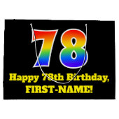 78ste verjaardag ~ Leuk, Kleurrijk, Levendig, Rege Groot Cadeauzakje (Achterkant)