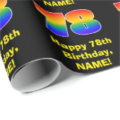 78ste verjaardag: Leuke, kleurrijke regenboog geïn Cadeaupapier (Rol Hoek)