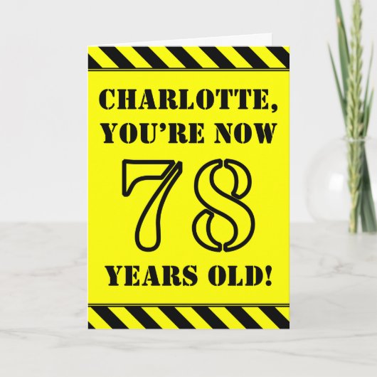 78ste verjaardag: Leuke stencil stijl tekst, aange Kaart (Voorkant)