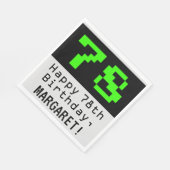 78ste verjaardag - nerdy / geeky stijl "78" & naam servet (Hoek)
