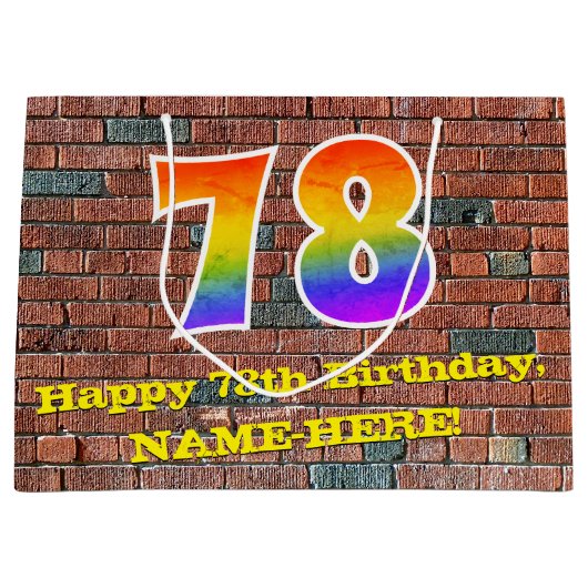 78ste verjaardag: Plezier, op graffiti geïnspireer Groot Cadeauzakje (Voorkant)