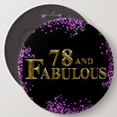 78ste verjaardag ronde button 6,0 cm (Voorkant /achterkant)