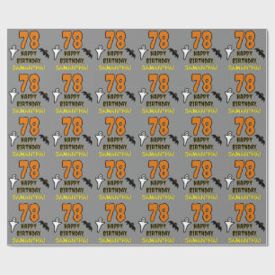 78ste verjaardag: Spooky Halloween Thema, aangepas Cadeaupapier