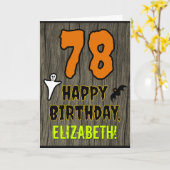 78ste verjaardag: Spooky Halloween Thema, aangepas Kaart (Gele Bloem)