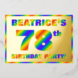 78ste Verjaardagsfeest — Leuk, Regenboogspectrum “ Folie Uitnodiging