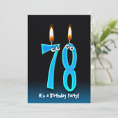 78ste verjaardagsfeestje uitnodigen kaart (Staand voorkant)